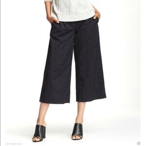 NWT EILEEN FISHER Organic Cotton Dark Navy Wide Leg Crop Pants